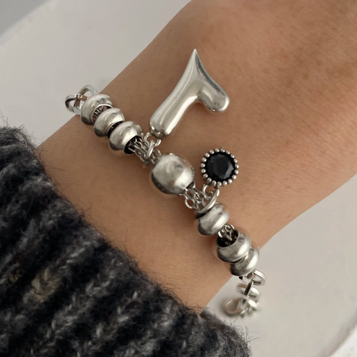 Bracelet femme en argent sterling 925 – Cœur rétro