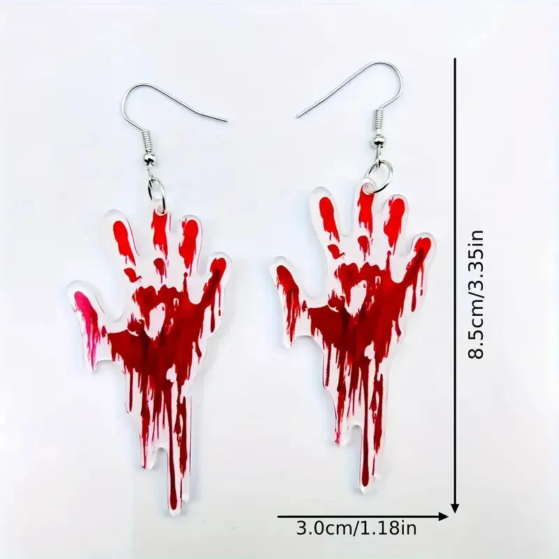 Boucles d'oreilles Halloween – Fantôme, main ensanglantée et guillotine