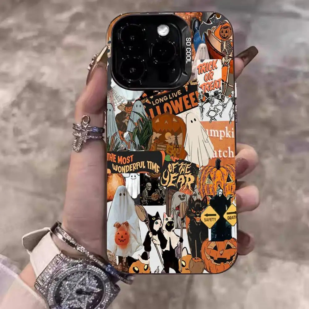 Coque iPhone Halloween Citrouille Effrayante Mate