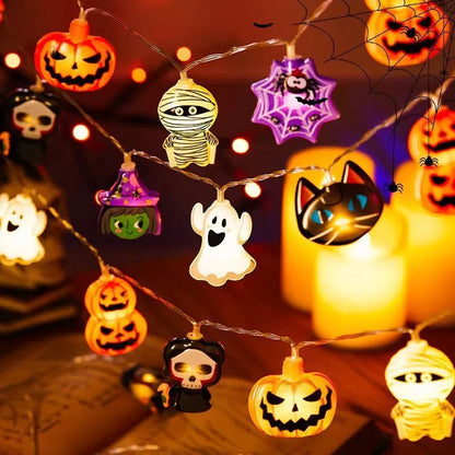 Guirlande Lumineuse LED Citrouille Crâne Œil - Halloween
