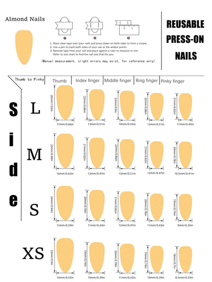 10 Faux Ongles Halloween Amande - Citrouilles, Fantômes, Chats Noirs