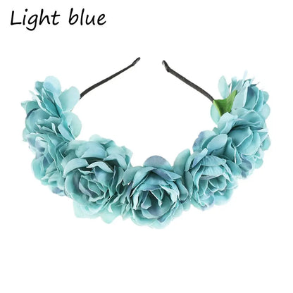 Couronne de Fleurs avec Voile Noir - Halloween Día de los Muertos