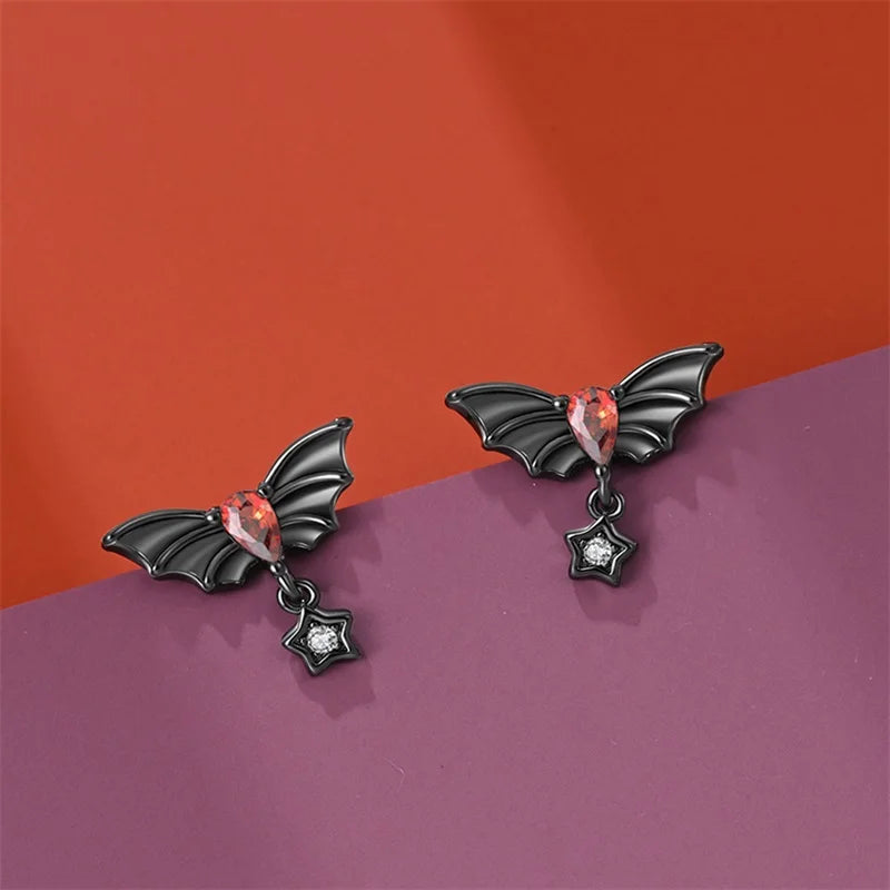 Boucles d'oreilles Halloween en argent sterling 925 – Citrouille, chauve-souris et fantôme