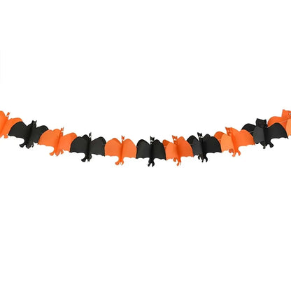 Guirlande en Papier Halloween 3m - Citrouille, Crâne, Chauve-souris