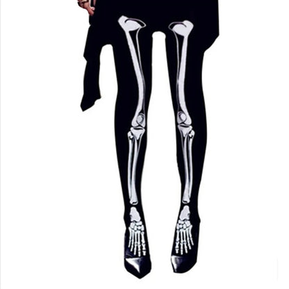 Collants Imprimé Squelette Femme - Costume Halloween