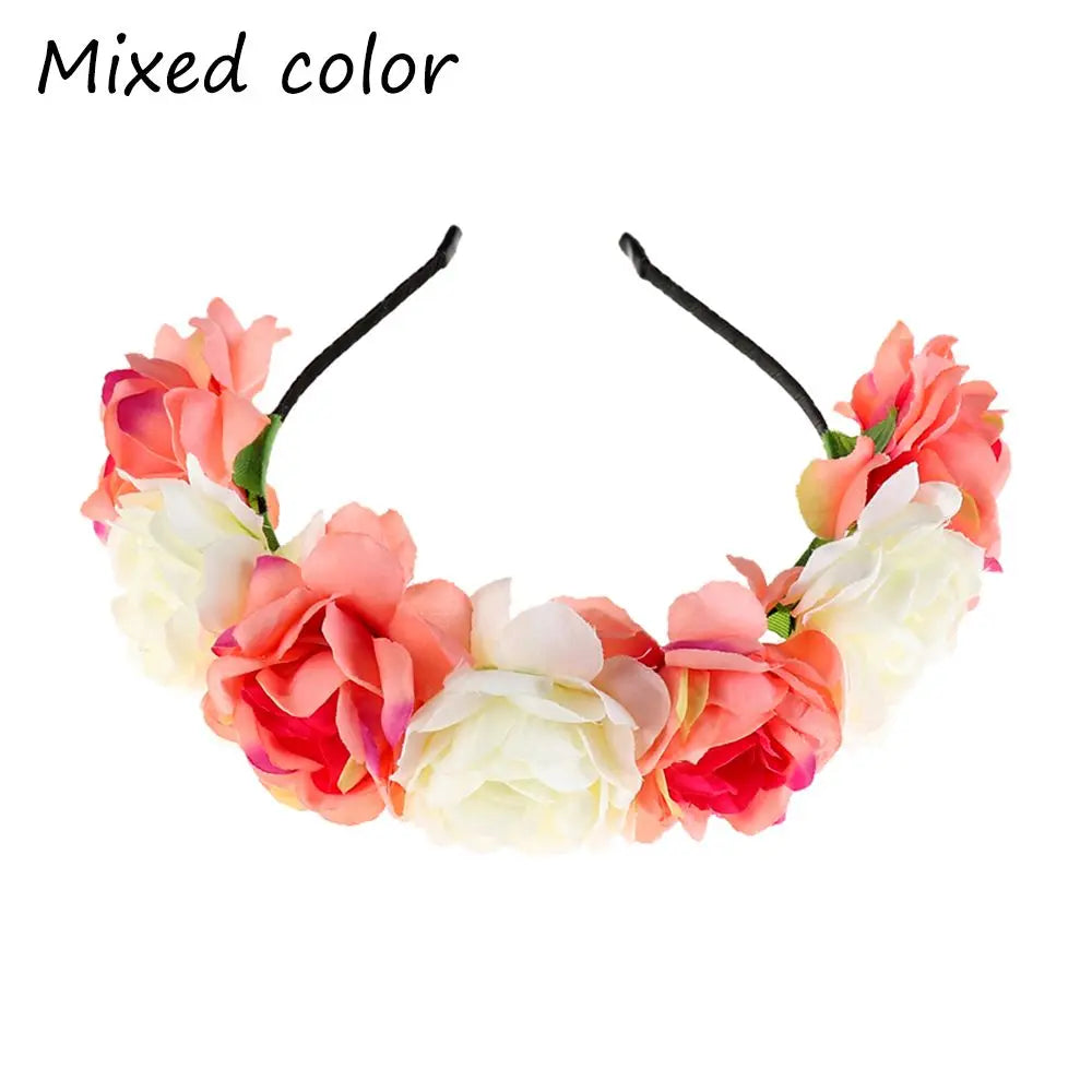 Couronne de Fleurs avec Voile Noir - Halloween Día de los Muertos