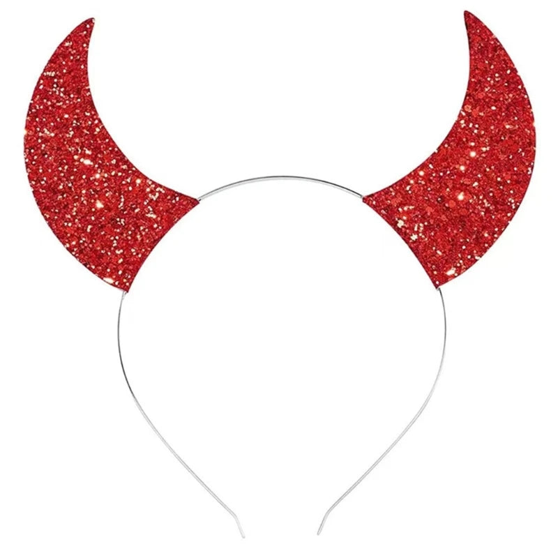 Serre-Tête Cornes de Diable Pailletées - Halloween