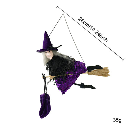 Pendentif Balai de Sorcière à Suspendre - Déco Halloween