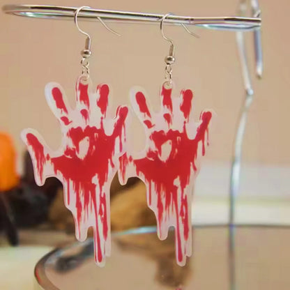 Boucles d'oreilles Halloween – Fantôme, main ensanglantée et guillotine