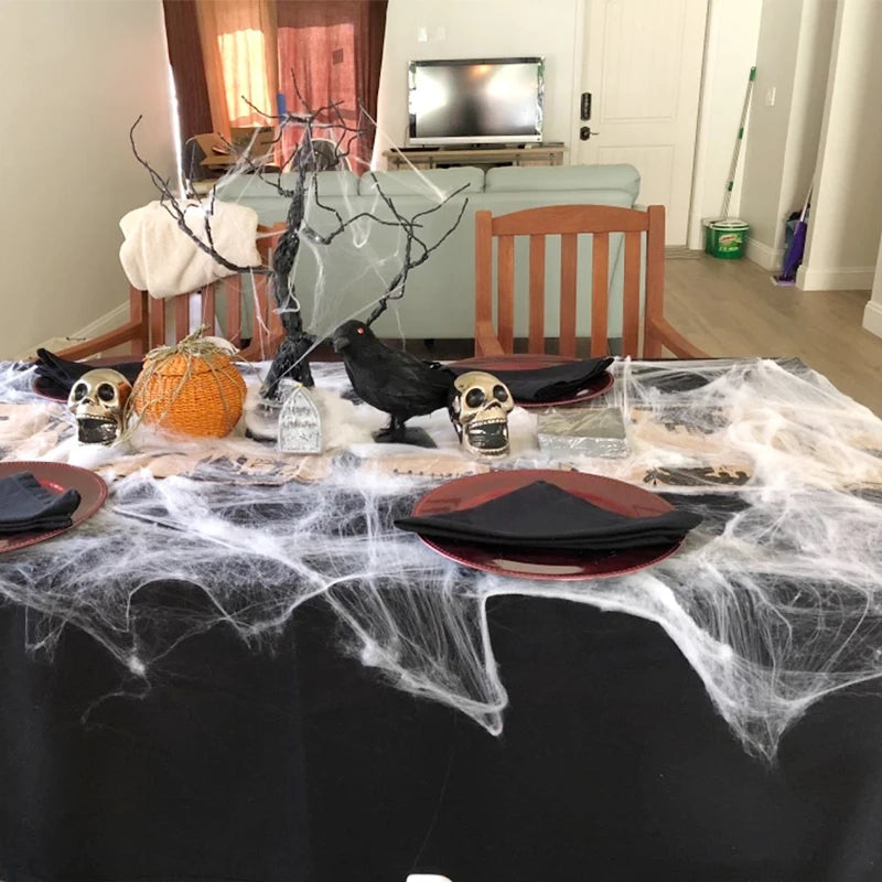 Toile d'Araignée Extensible Halloween - Décoration Maison Hantée