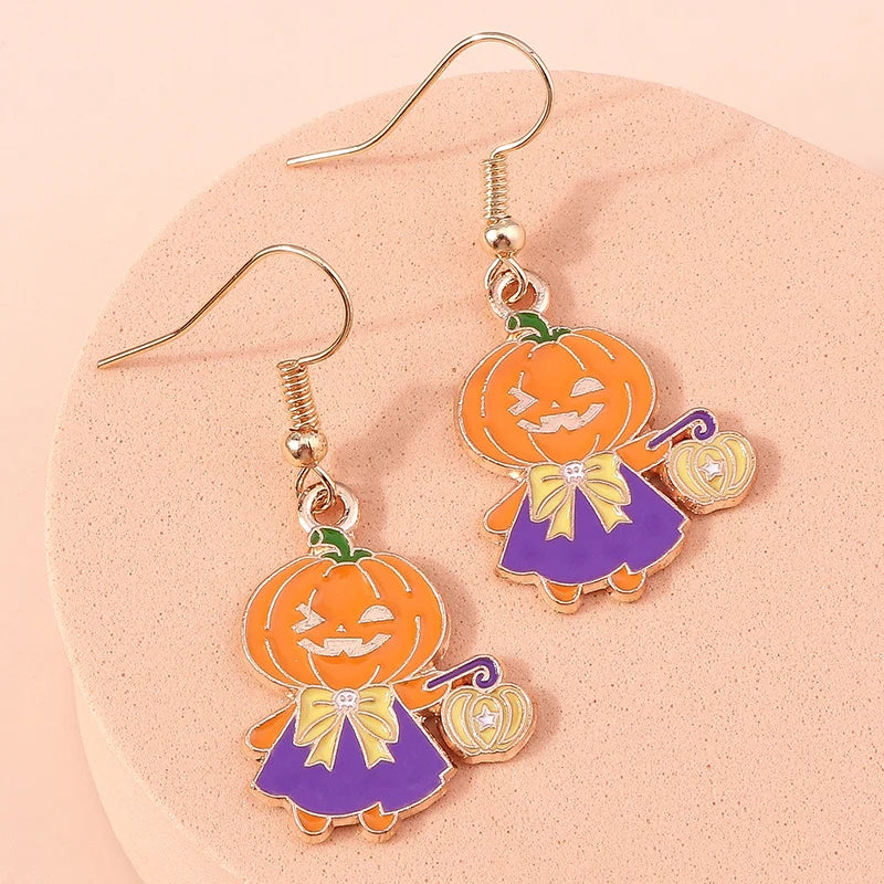 Boucles d'oreilles Halloween – Momie, œil, fantôme et citrouille