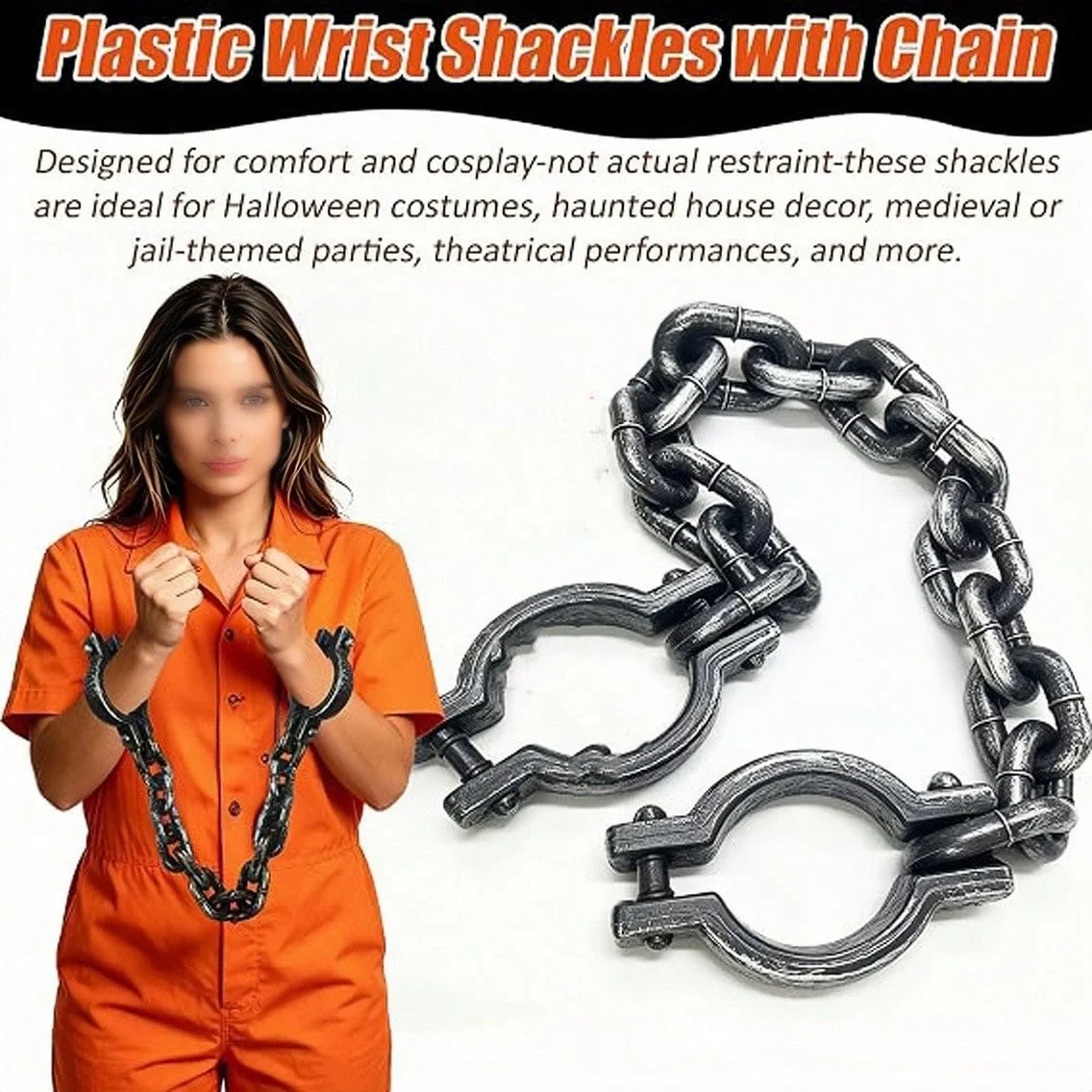 Menottes et Chaînes Factices Halloween - Accessoire Prisonnier