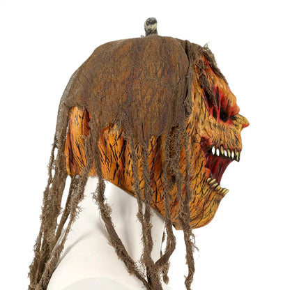 Masque Citrouille Horreur en Latex - Halloween Cosplay