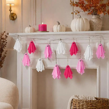 Fantômes Décoratifs Halloween Rose Pastel - Déco Douce et Girly