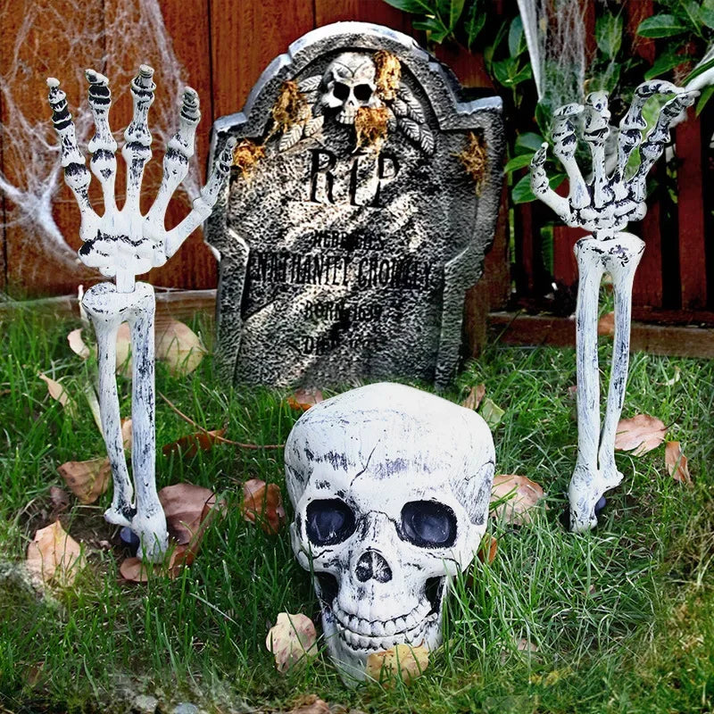 Props Crâne et Mains Squelette Réalistes - Décoration Halloween
