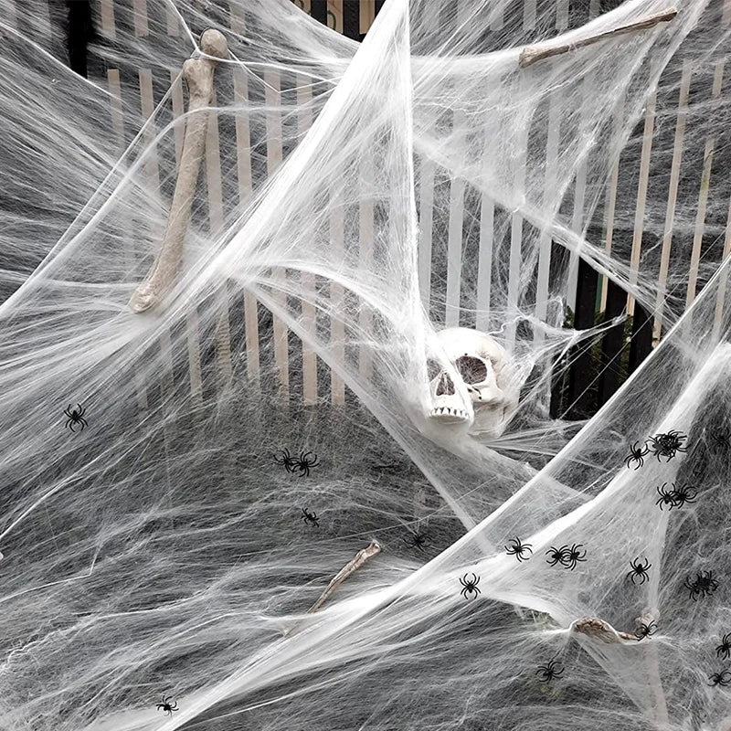 Toile d'Araignée Extensible Halloween - Décoration Maison Hantée