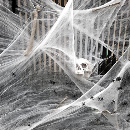 Toile d'Araignée Extensible Halloween - Décoration Maison Hantée