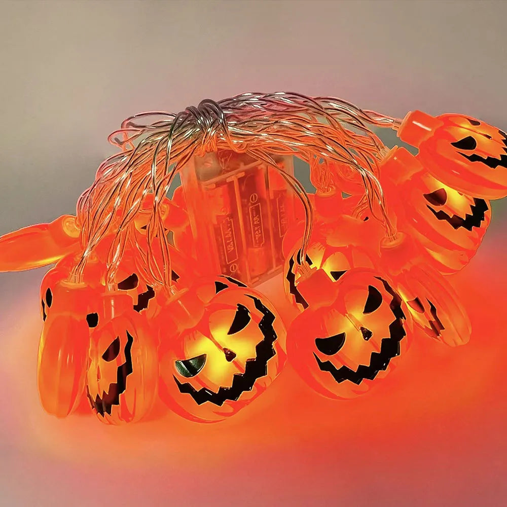 Guirlande Lumineuse LED Citrouille Fantôme Toile d'Araignée - Halloween